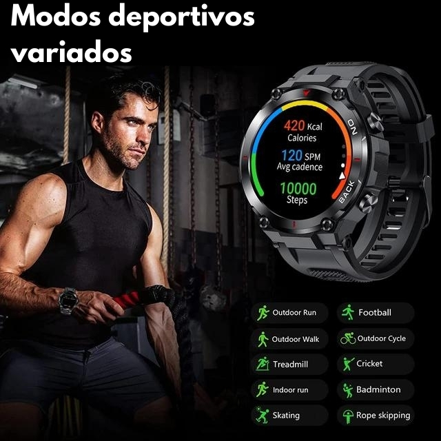 Smartwatch K37 Sports GPS de 1,32 pulgadas con batería de 480 mAh, Reloj  inteligente multifunción para hombres y mujeres compatible con Android e  IOS IP68 color negro - Crazy Opportunities