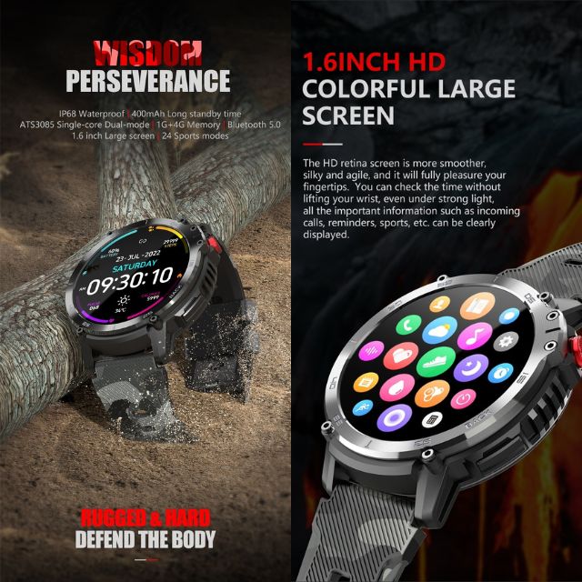 Smartwatch K37 Sports GPS de 1,32 pulgadas con batería de 480 mAh, Reloj  inteligente multifunción para hombres y mujeres compatible con Android e  IOS IP68 color negro - Crazy Opportunities